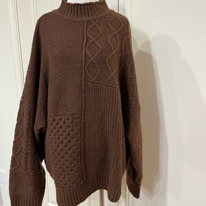 American Eagle Outfitters Brown Crewneck Sweater